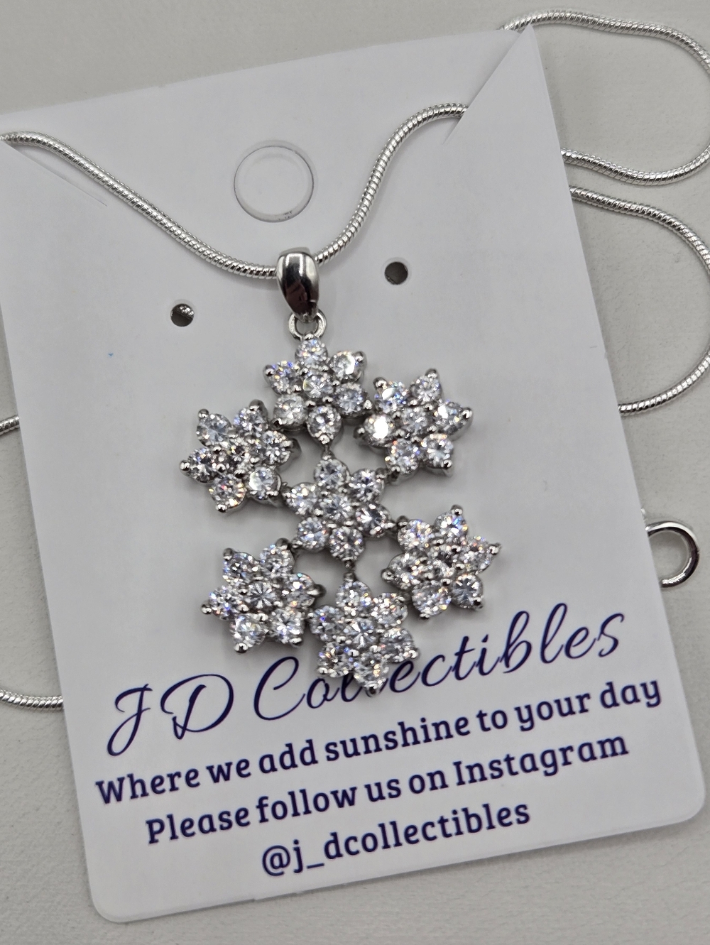 Swarovski Crystal Elements Silver Floral Necklace Clear 20 inch Flower Wedding